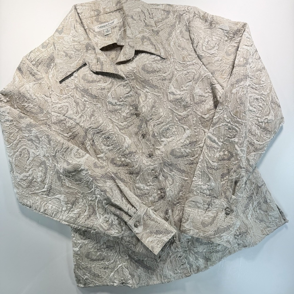 Coldwater Creek Women's Good Brocade‎ Jacket Long Sleeve Buttons Small